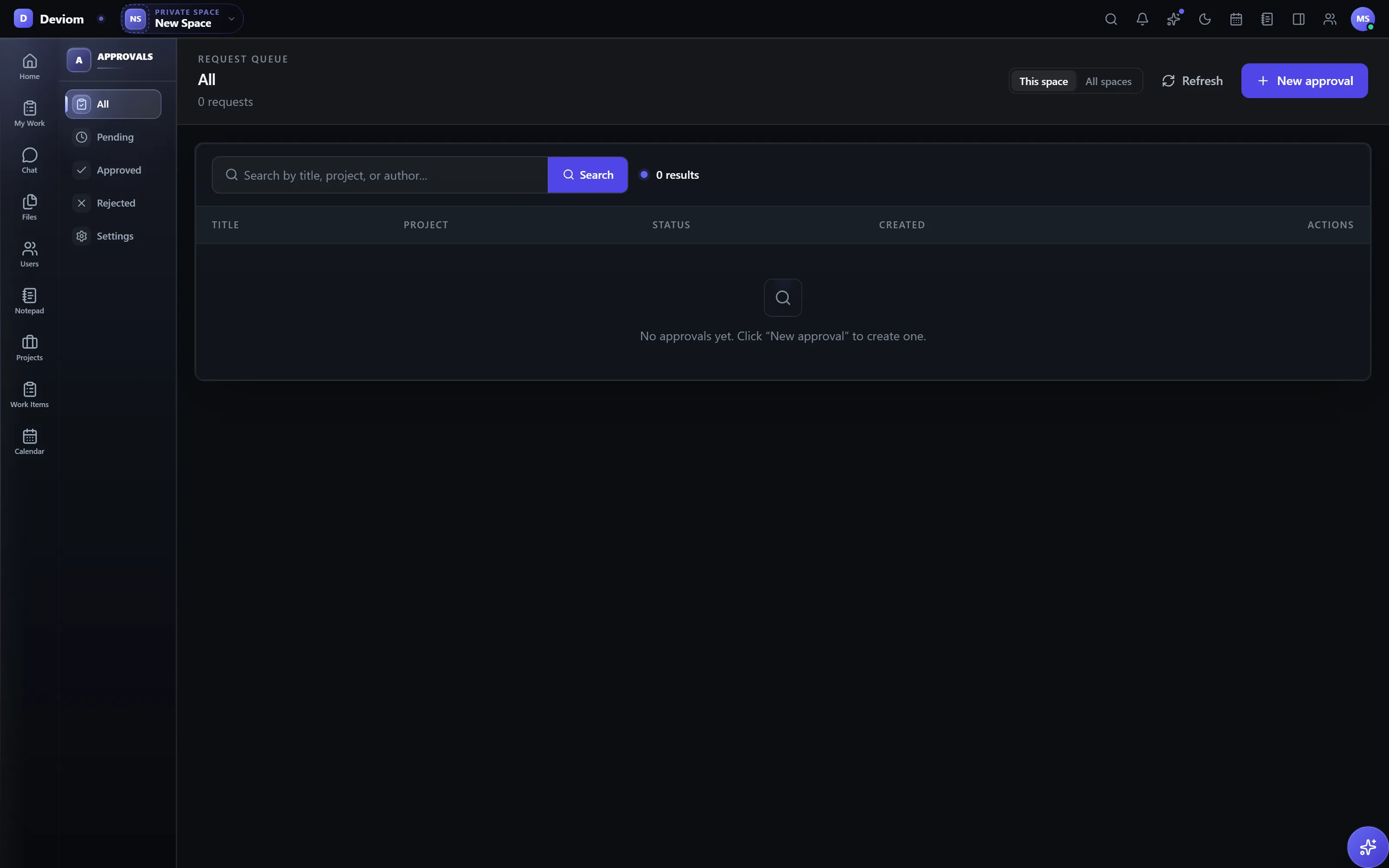 Approvals page with multi-step workflow review chains