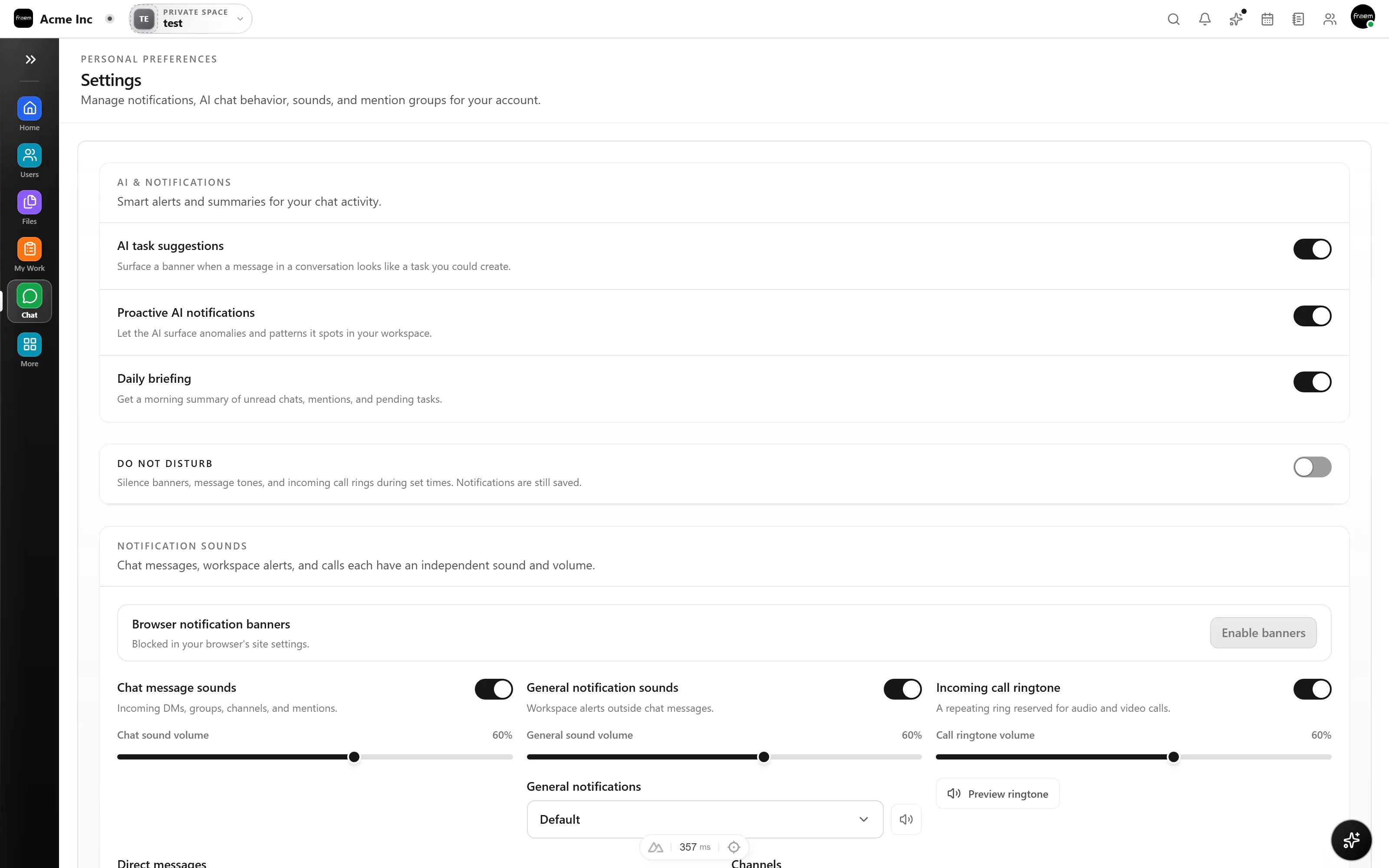 Voice and video calls inside Rowsh chat