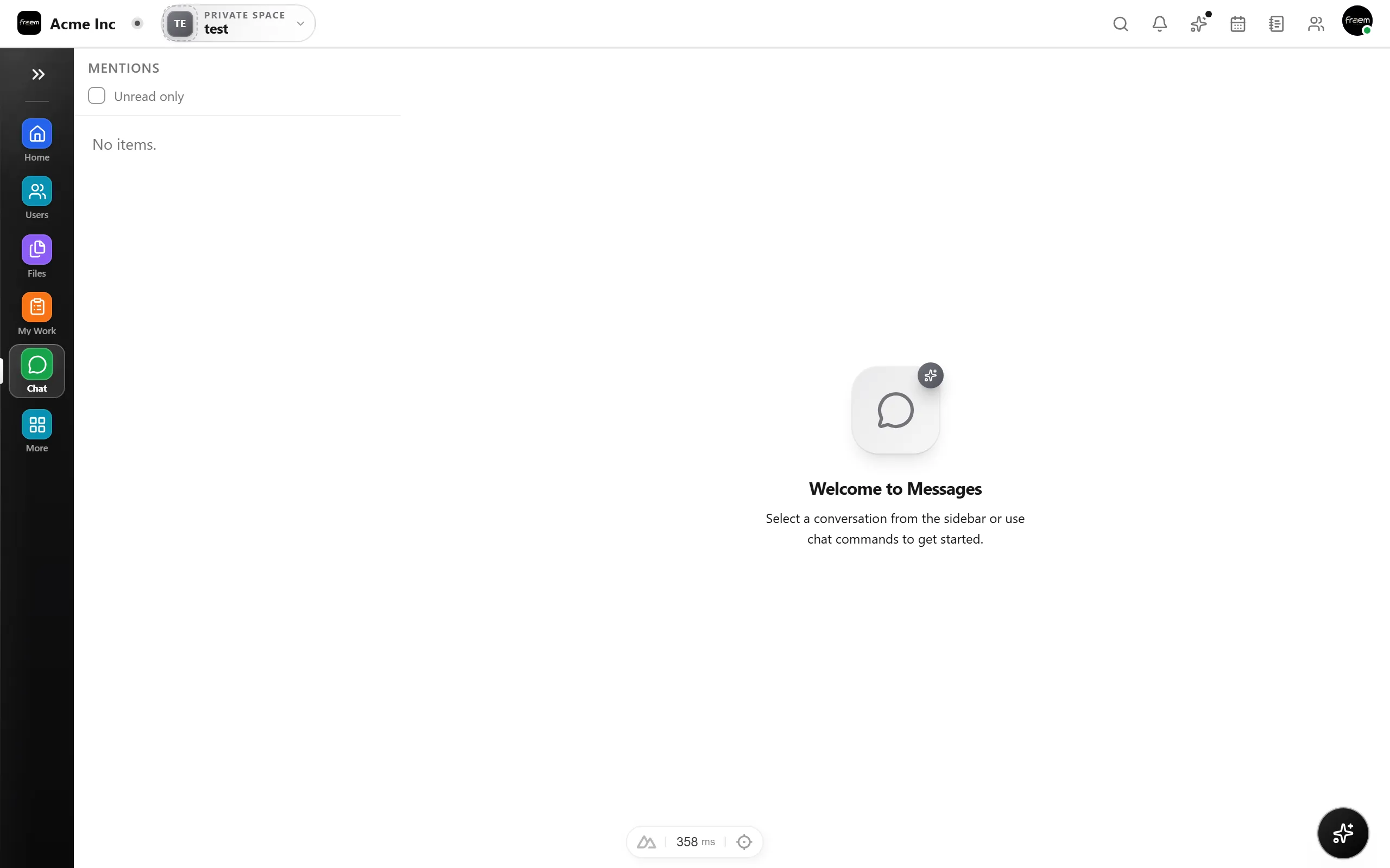 Channels and direct messages in Rowsh chat