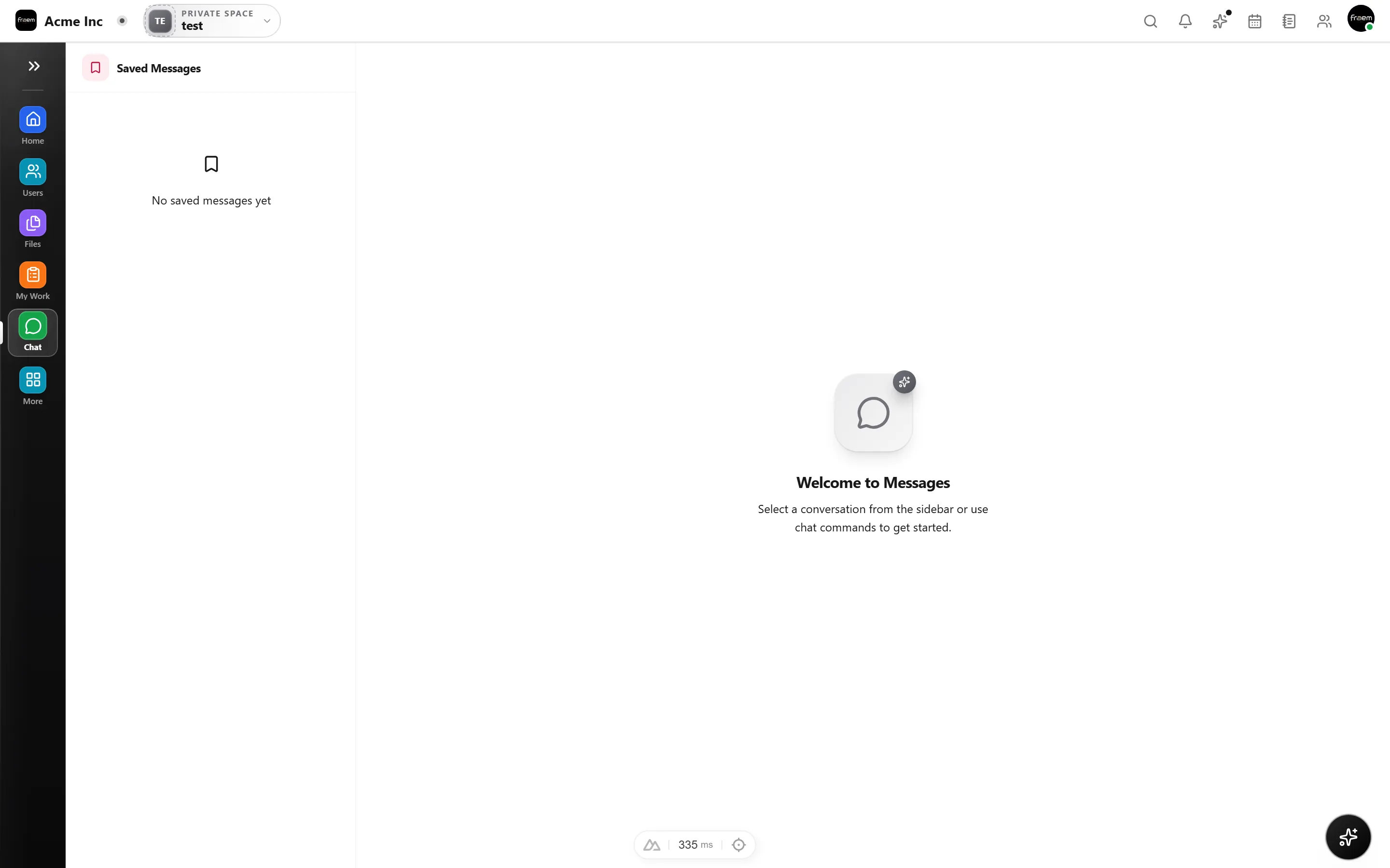 Channels and direct messages in Rowsh chat