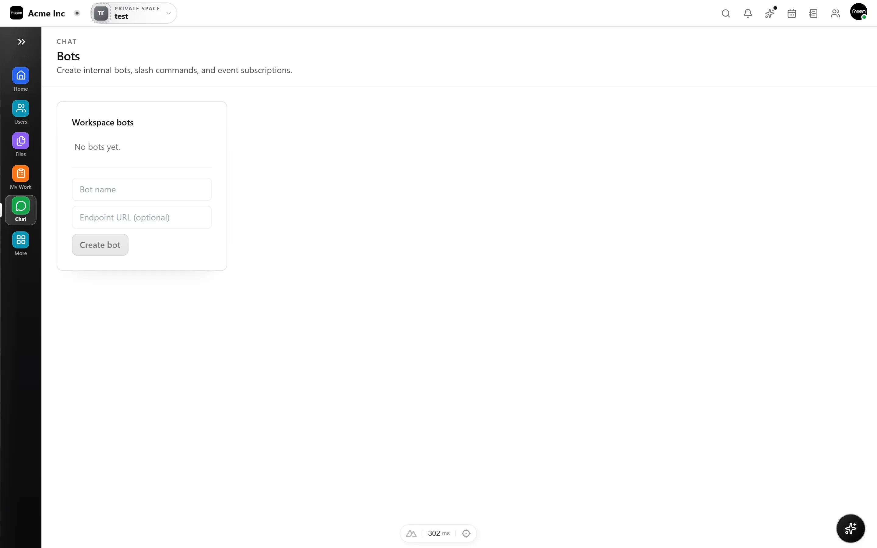 Slash commands in Rowsh chat