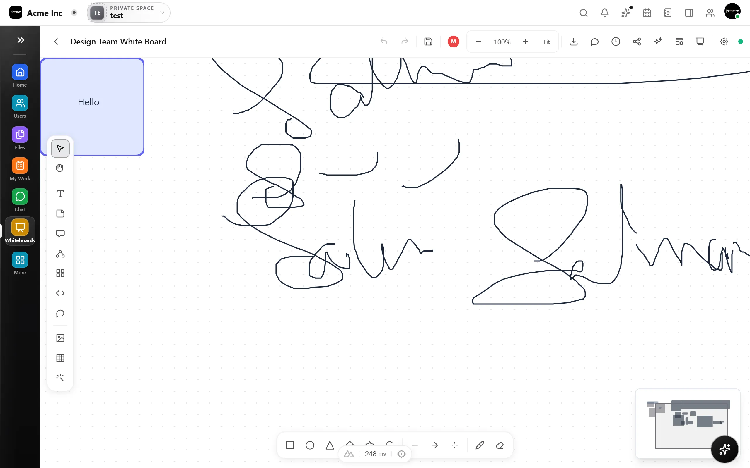 Live collaboration on a Rowsh whiteboard