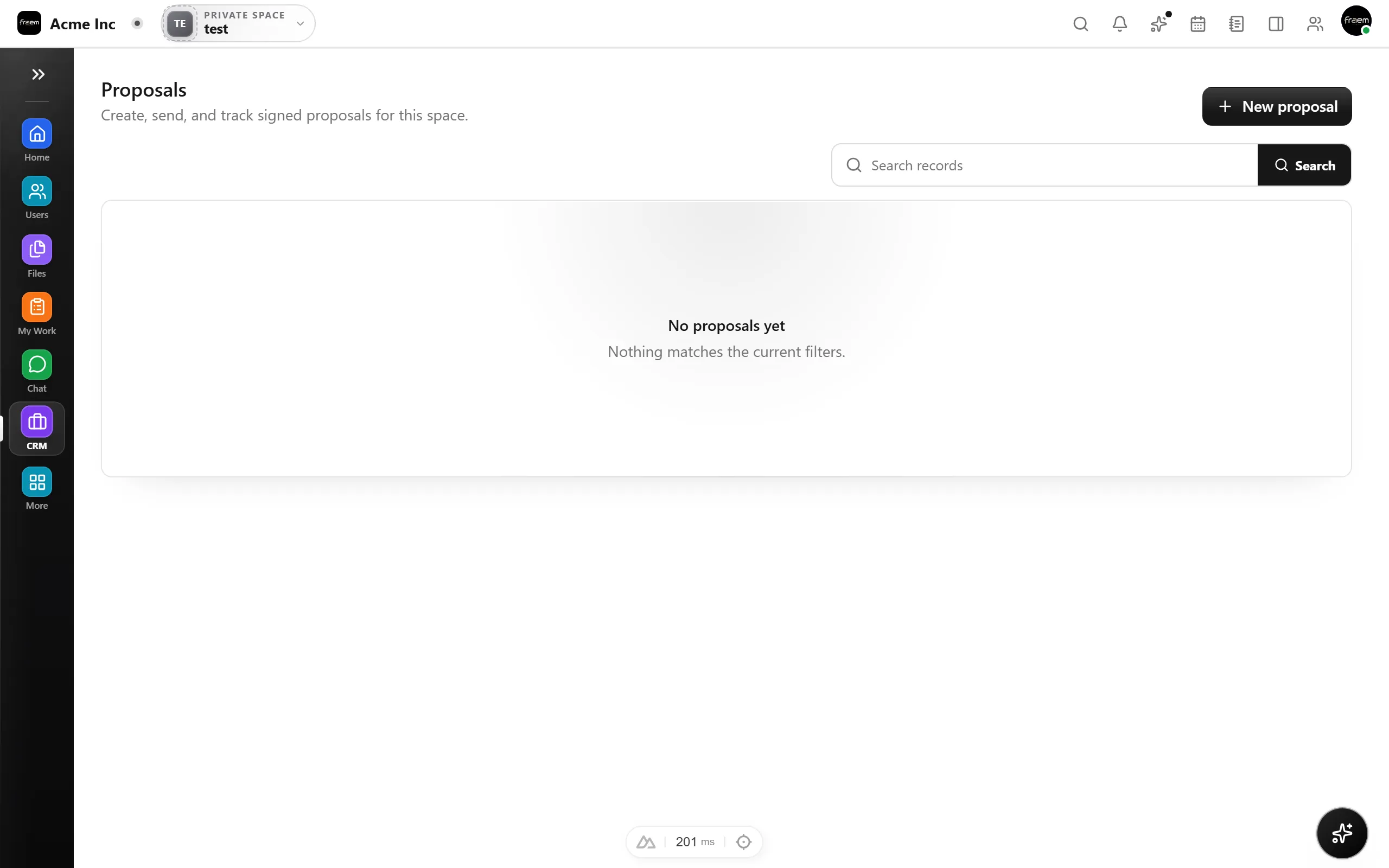 Rowsh CRM space with a drag and drop deal pipeline and stage totals