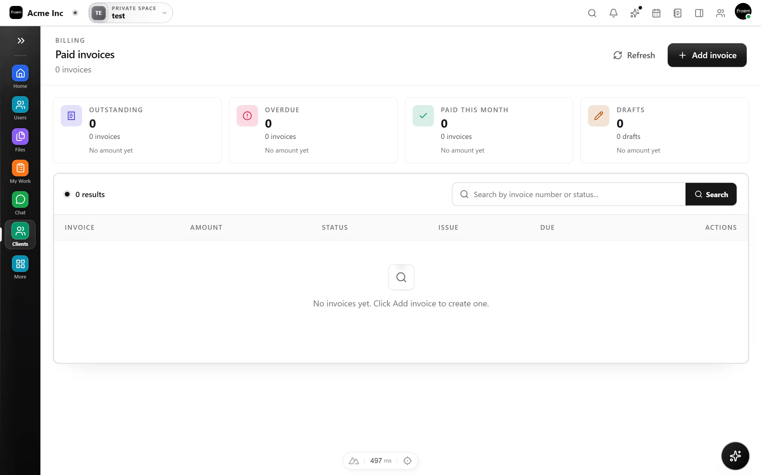 Tracked time feeding an invoice
