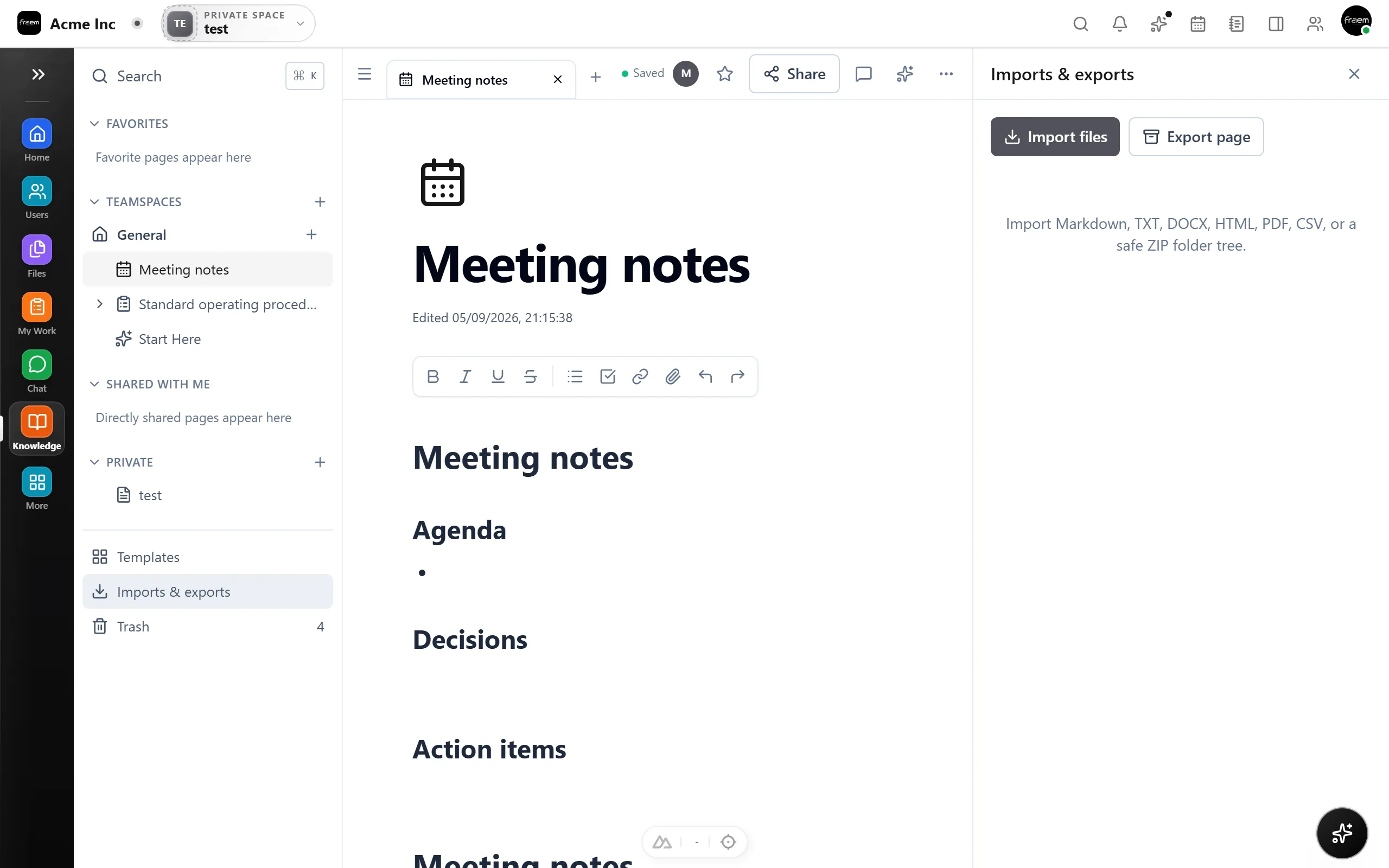Knowledge templates gallery