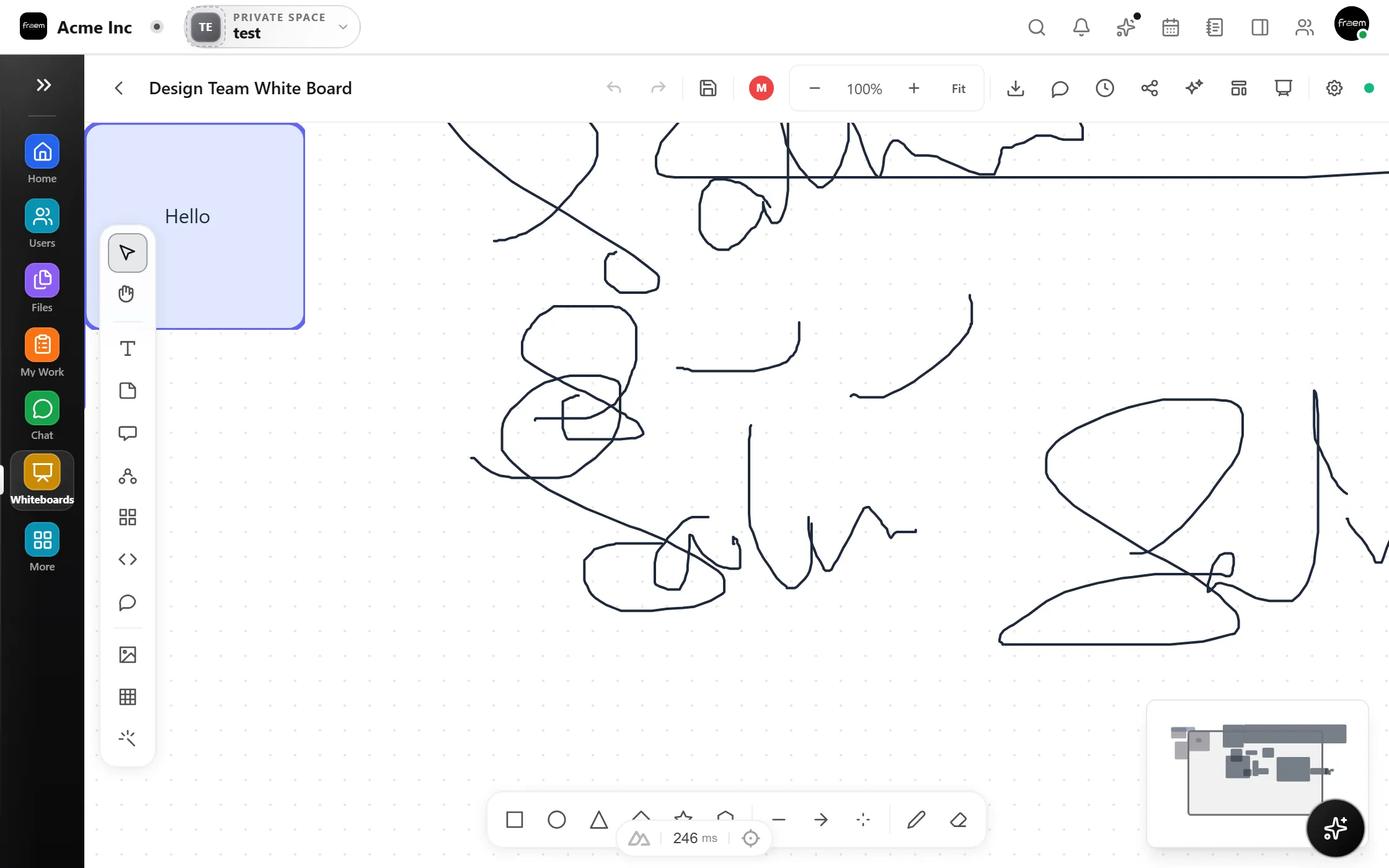 Sharing and permissions on a Rowsh whiteboard