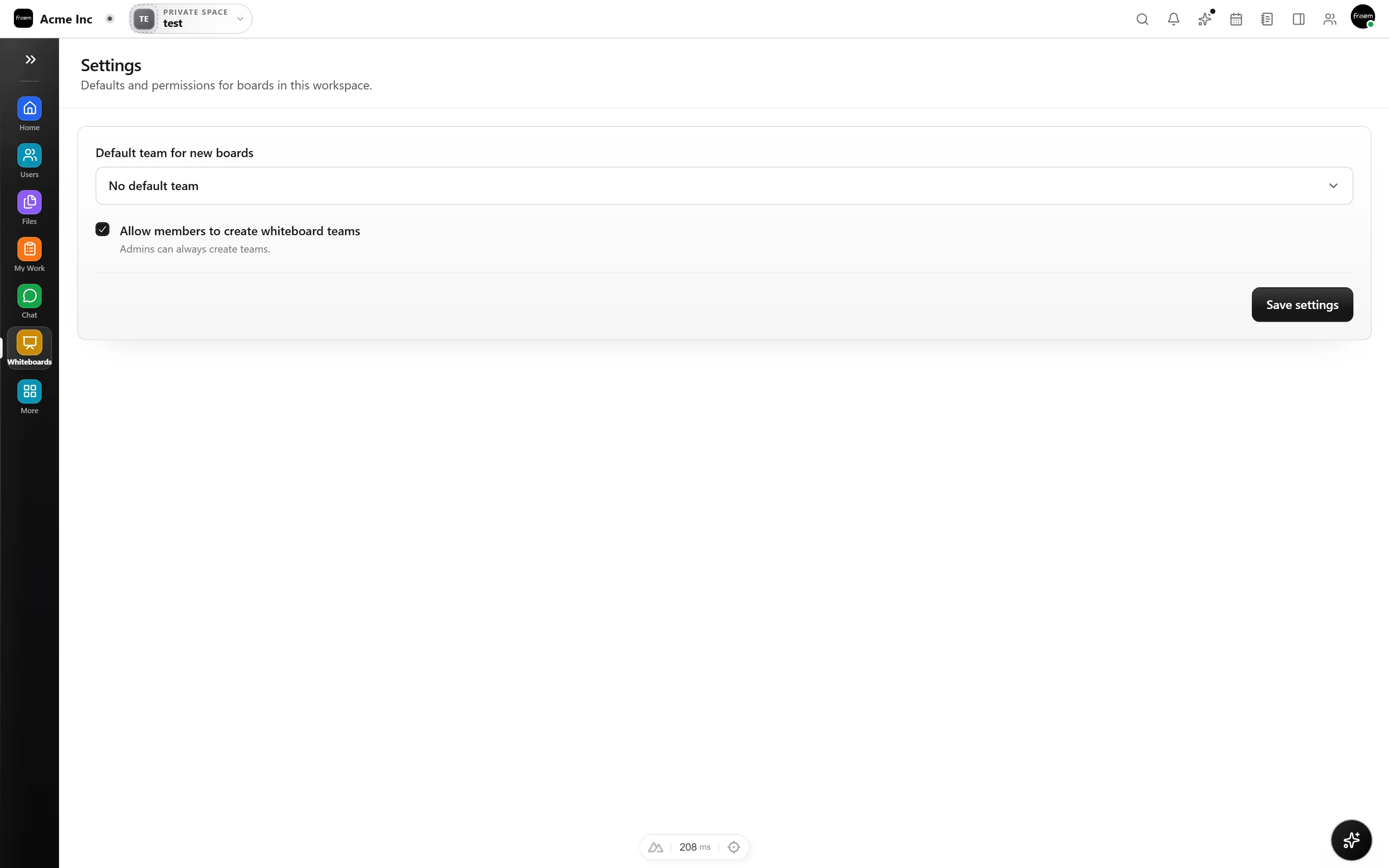 Sharing and permissions on a Rowsh whiteboard