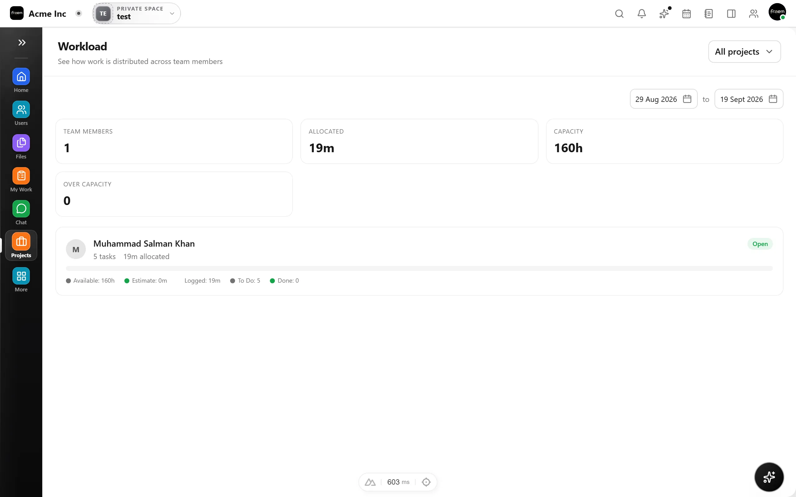 Teams page inside the Rowsh workspace
