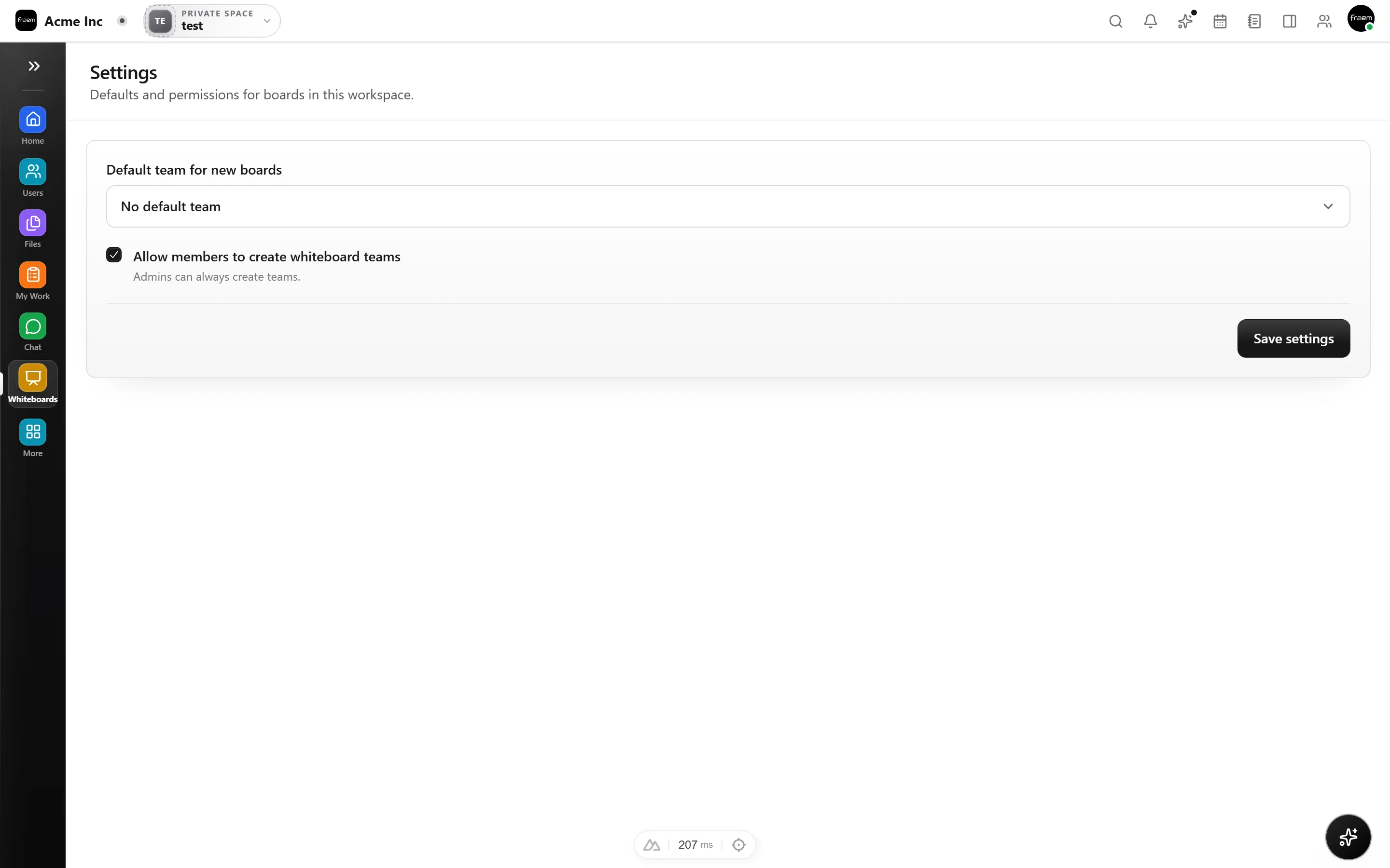 Sharing and permissions on a Rowsh whiteboard